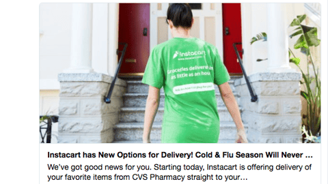 Instacart CVS 'We've Got You Covered' Twitter Update